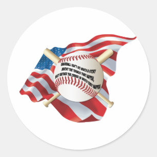 Amerikaanse vlag Baseball Ronde Sticker