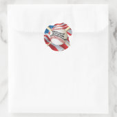 Amerikaanse vlag Baseball Ronde Sticker (Tas)