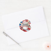 Amerikaanse vlag Baseball Ronde Sticker (Envelop)