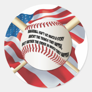 Amerikaanse vlag Baseball Ronde Sticker
