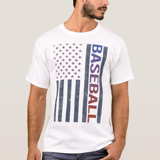 Amerikaanse vlag Baseball T-shirt (Voorkant)