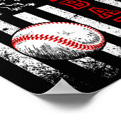  Amerikaanse vlag Baseball Team Funny Poster (Hoek)