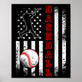Amerikaanse vlag Baseball Team Funny Poster (Voorkant)