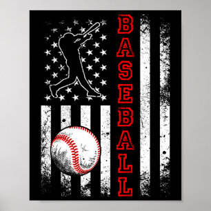 Amerikaanse vlag Baseball Team Funny Poster