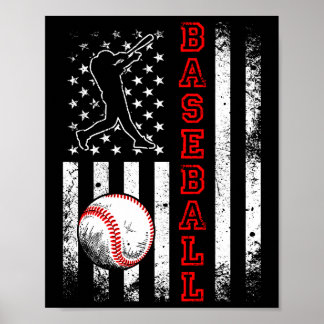 Amerikaanse vlag Baseball Team Funny Poster
