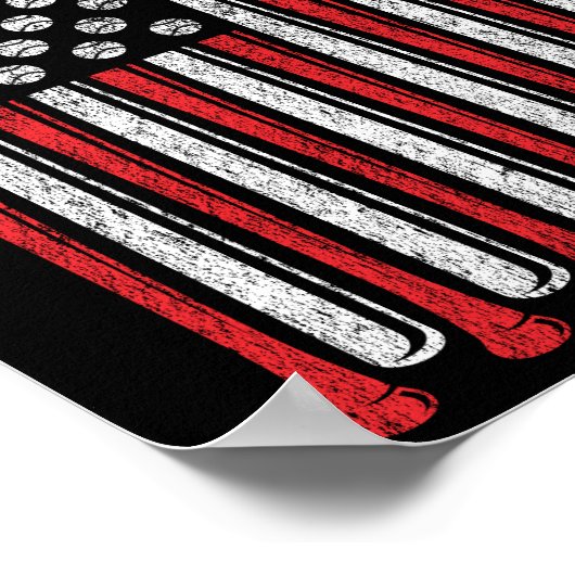  Amerikaanse vlag Baseball Team Funny Poster (Hoek)