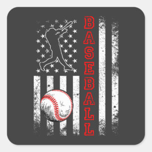 Amerikaanse vlag Baseball Team Funny Vierkante Sticker