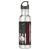  Amerikaanse vlag Baseball Team Funny Waterfles (Voorkant)