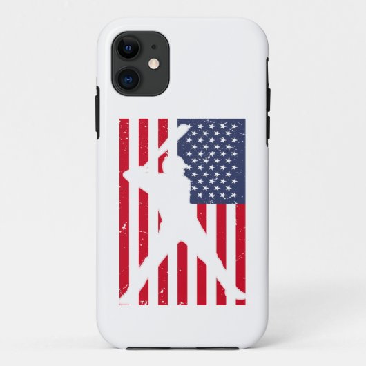 Amerikaanse vlag Baseball Team Gift Case-Mate iPhone Case (Achterkant)