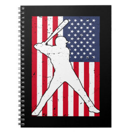 Amerikaanse vlag Baseball Team Gift Notitieboek