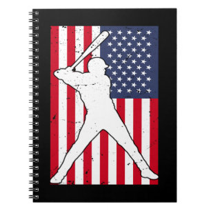 Amerikaanse vlag Baseball Team Gift Notitieboek