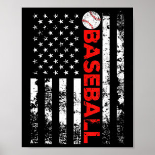 Amerikaanse vlag Baseball Team Gift Poster
