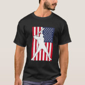 Amerikaanse vlag Baseball Team Gift T-shirt (Voorkant)