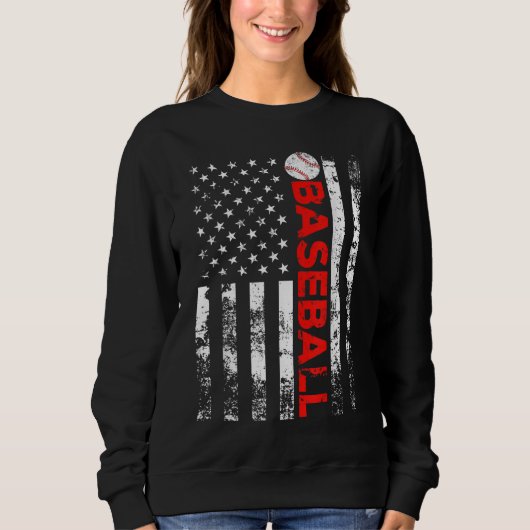 Amerikaanse vlag Baseball Team Gift Trui (Voorkant)