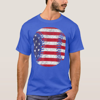 Amerikaanse Vlag Baseball TJuly 4e VS Voor Mannen  T-shirt
