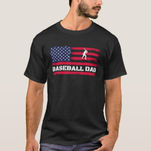 Amerikaanse vlag Baseball Vaderdag T-shirt