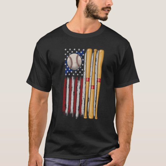 Amerikaanse vlag  Baseball Vlag mam Pap Boys T-shirt (Voorkant)