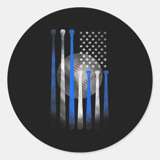 Amerikaanse vlag  Baseball Vlag pa mam Kind Ronde Sticker (Voorkant)