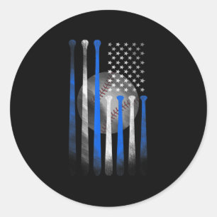 Amerikaanse vlag Baseball Vlag pa mam Kind Ronde Sticker