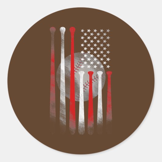 Amerikaanse vlag  Baseball Vlag pa mam Ronde Sticker (Voorkant)