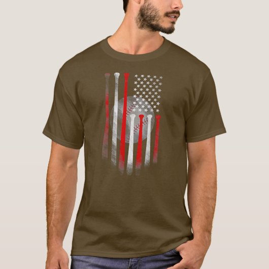 Amerikaanse vlag  Baseball Vlag pa mam T-shirt (Voorkant)