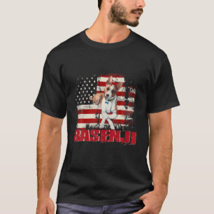 -Amerikaanse vlag Basenji Hondenliefhebber T-shirt