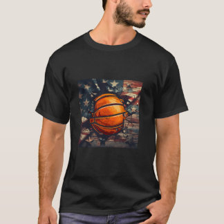 Amerikaanse vlag Basketbal Kleding Basketbal T Shi T-shirt