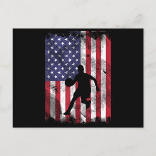 Amerikaanse vlag Basketbal Patriottische Baller Feestdagenkaart