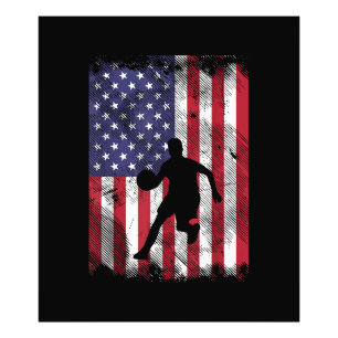 Amerikaanse vlag Basketbal Patriottische Baller Foto Afdruk