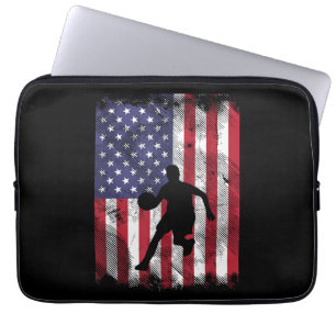Amerikaanse vlag Basketbal Patriottische Baller Laptop Sleeve