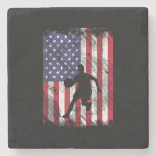 Amerikaanse vlag Basketbal Patriottische Baller Stenen Onderzetter