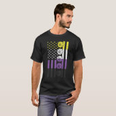 Amerikaanse vlag Basketball Nonbinary Enby nb Prid T-shirt (Voorkant volledig)