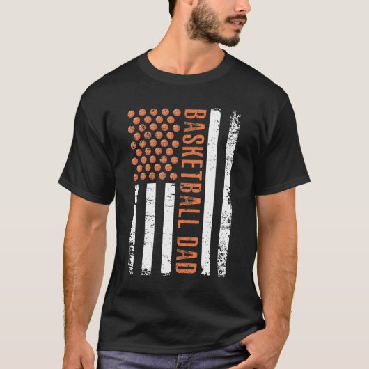 Amerikaanse vlag Basketball Papa American Sport Lo T-shirt (Voorkant)