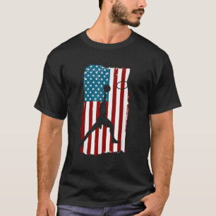Amerikaanse vlag Basketball Patriotic Athlete Prin T-shirt