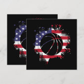 Amerikaanse Vlag Basketballer Kaart (Voorkant / Achterkant)