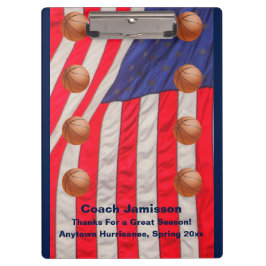 Amerikaanse vlag, Basketbalteam Coach bedankt Klembord