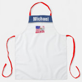  Amerikaanse vlag BBQ Grill Chef Patriottisch Schort (Voorkant)