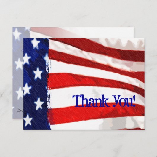 Amerikaanse vlag (Bedankt) Briefkaart (Voorkant / Achterkant)