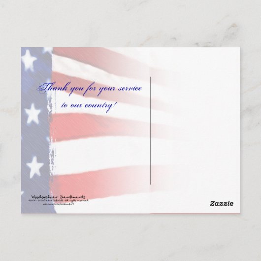 Amerikaanse vlag (Bedankt) Briefkaart (Achterkant)