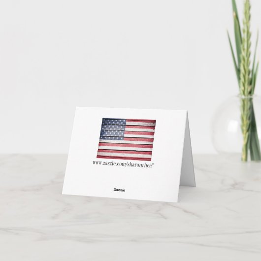 Amerikaanse vlag bedankt voor blanco notitie