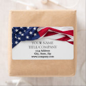 Amerikaanse vlag bedrijfsnaam etiket (Insitu)