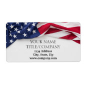Amerikaanse vlag bedrijfsnaam etiket (Voorkant)
