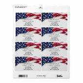 Amerikaanse vlag bedrijfsnaam etiket (Full Sheet)