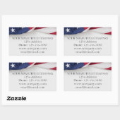 Amerikaanse vlag bedrijfsnaam rechthoekige sticker (Vel)