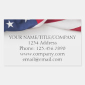 Amerikaanse vlag bedrijfsnaam rechthoekige sticker (Voorkant)