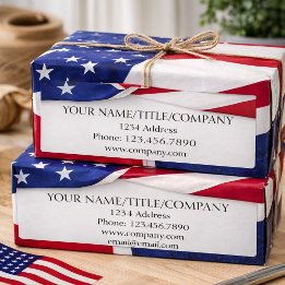 Amerikaanse Vlag Bedrijfsnaam Verzendlabels  Etiket