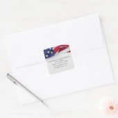 Amerikaanse vlag bedrijfsnaam vierkante sticker (Envelop)