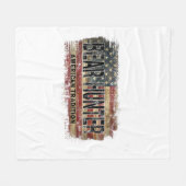 Amerikaanse vlag Beer Hunter Fleece Deken (Voorkant (Horizontaal))