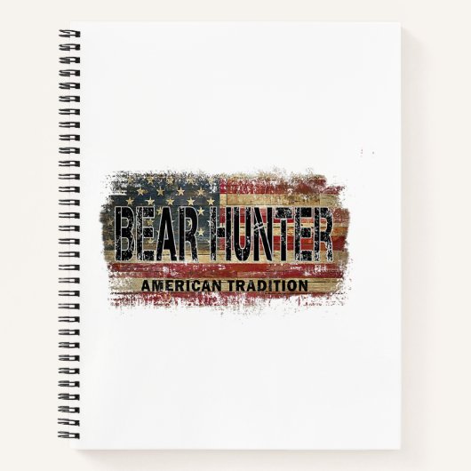 Amerikaanse vlag Beer Hunter Notitieboek (Voorkant)
