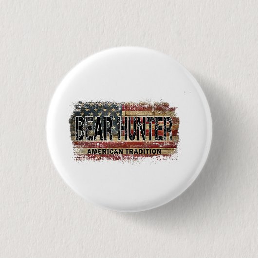 Amerikaanse vlag Beer Hunter Ronde Button 3,2 Cm (Voorkant)